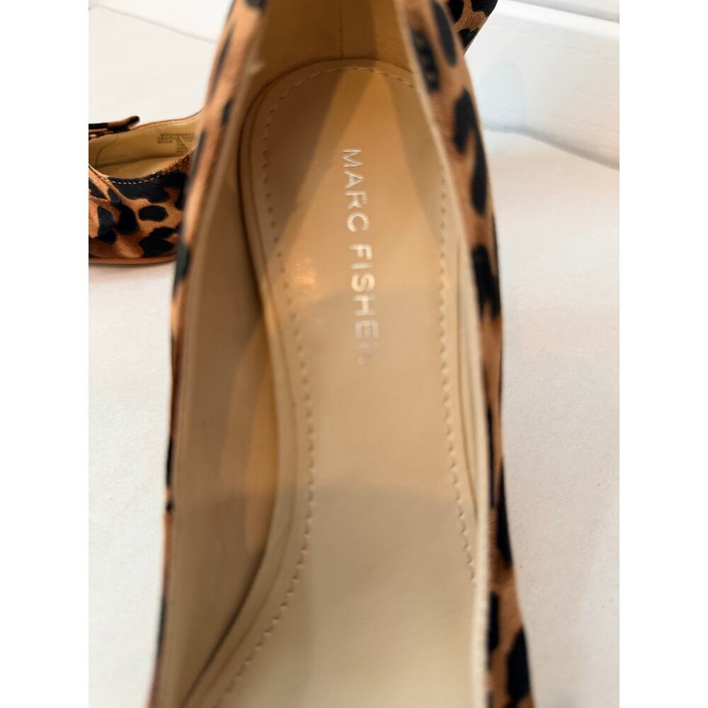 Marc Fisher Leopard Print Pointed Toe Bow Pump Heels Stilettos Size 7.5 - Picture 9 of 13